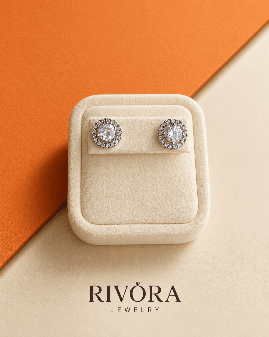 Celeste Round Halo Studs