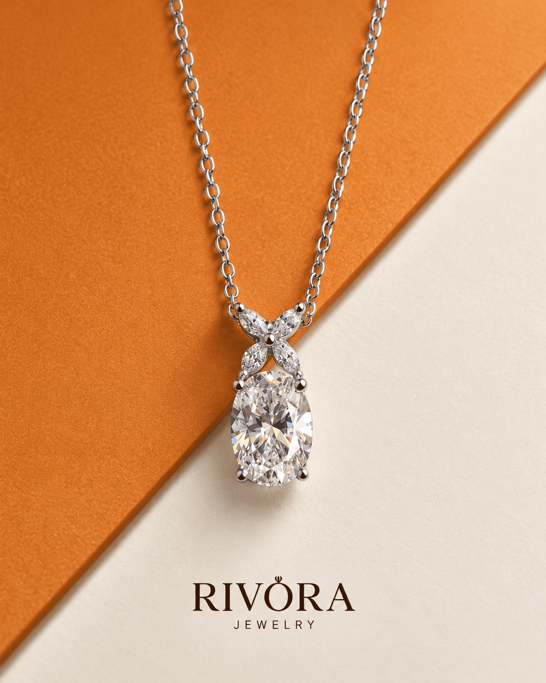 Celine Oval Moissanite Necklace