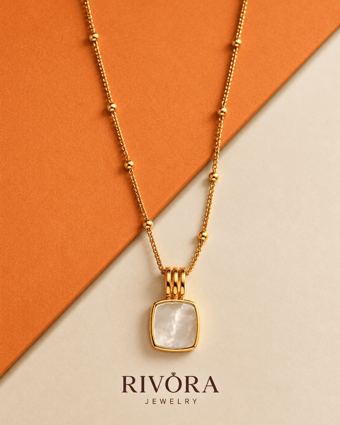 Italian Gold Mother-of-Pearl Necklace