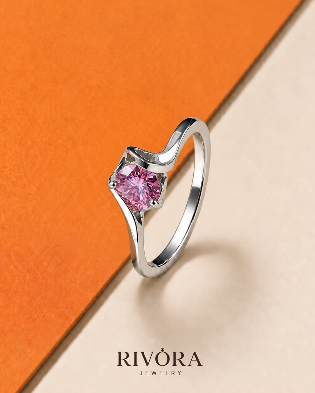 Rosetta Pink Bypass Ring