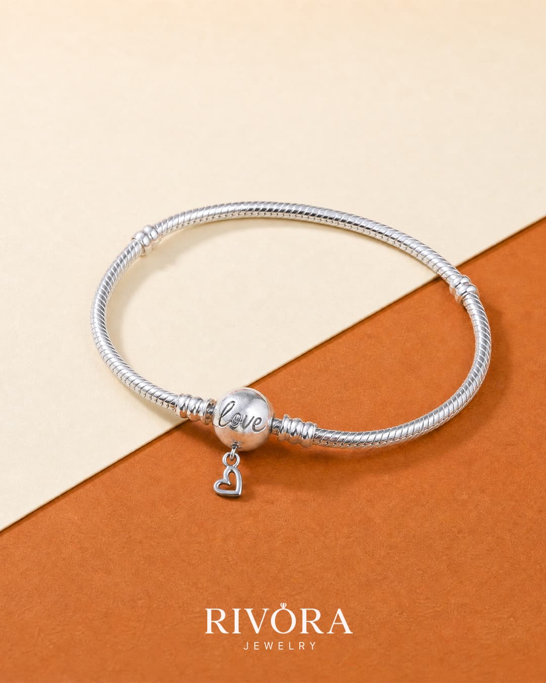 RIVORA'S LOVE BRACELET FOR CHARMS ( SILVER)