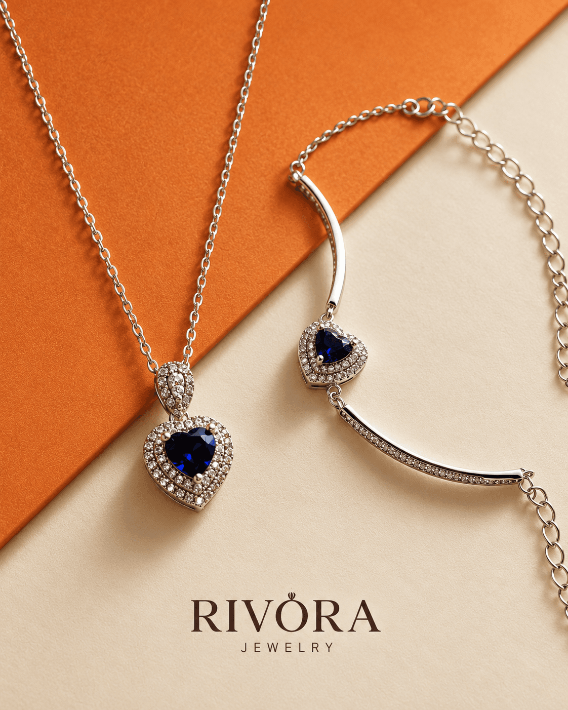 Royal Sapphire Heart Set