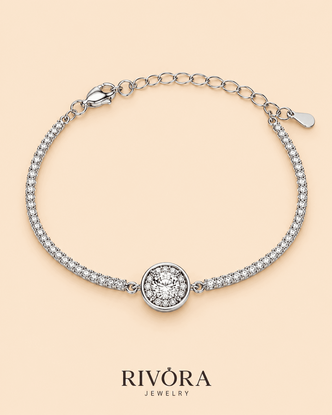 Celeste Halo Tennis Bracelet