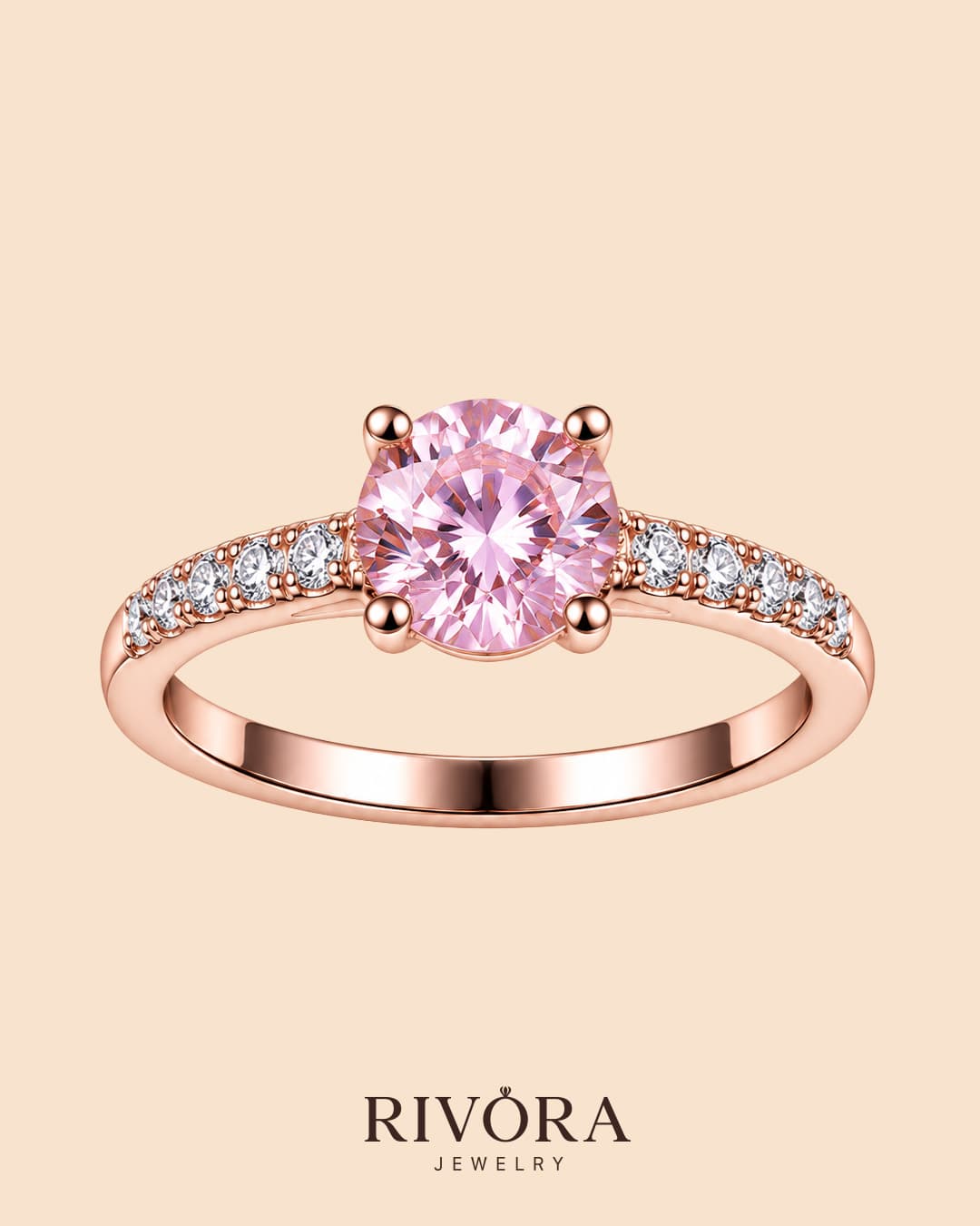 Blush Rosé Solitaire Ring
