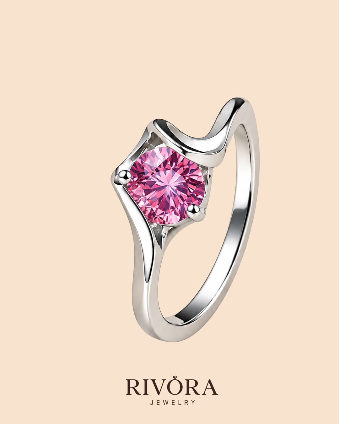 Rosetta Pink Bypass Ring