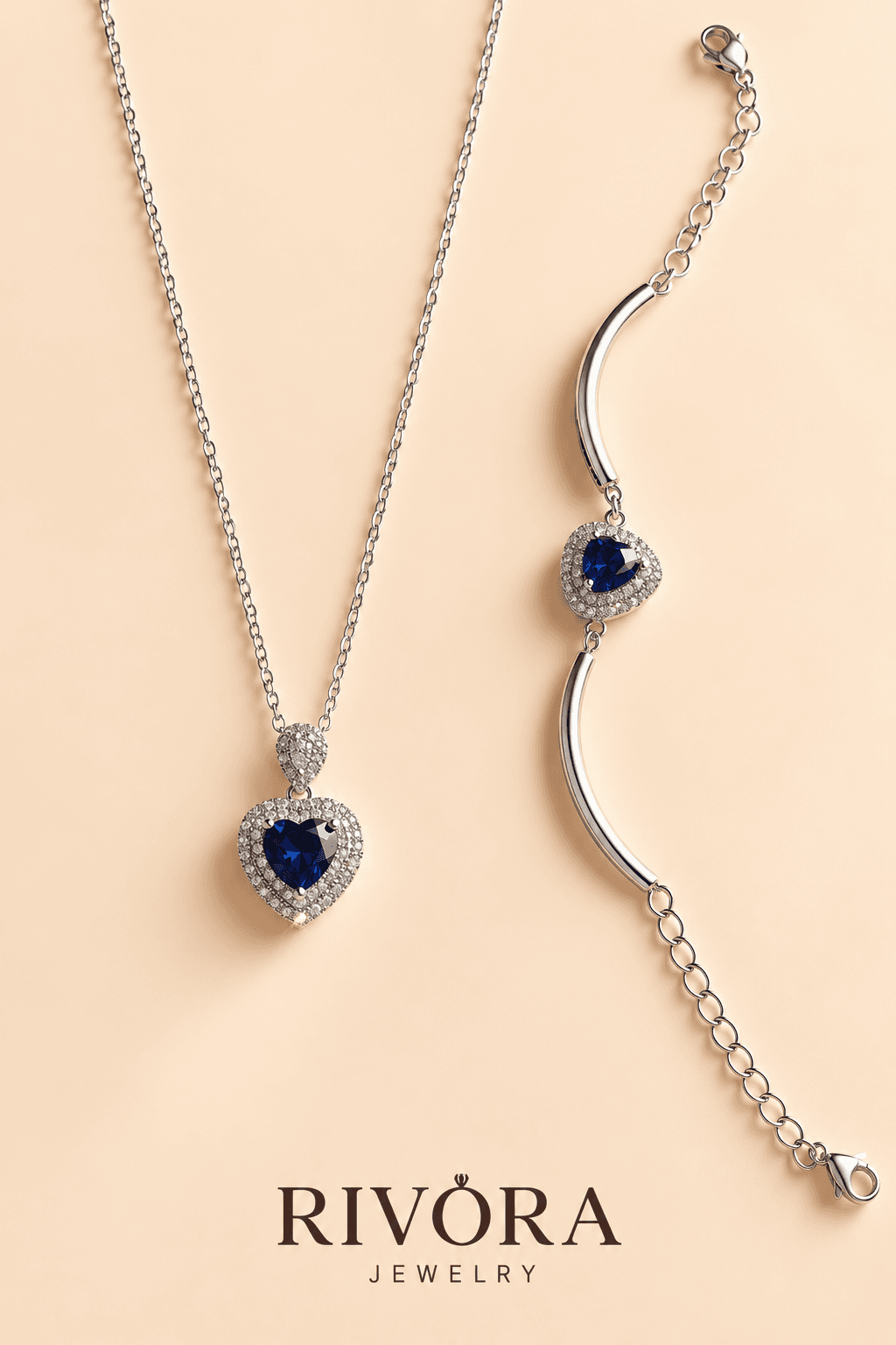 Royal Sapphire Heart Set