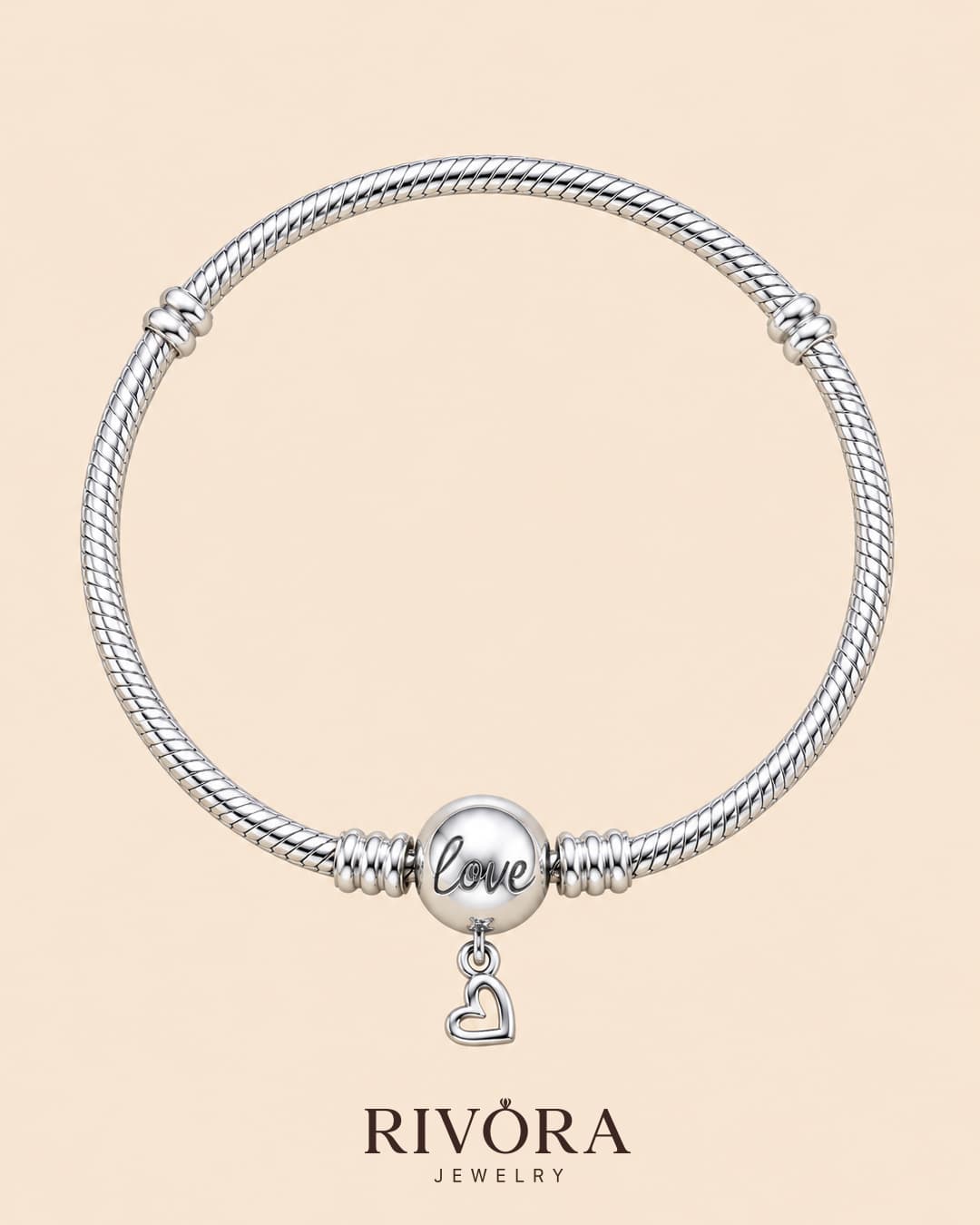 RIVORA'S LOVE BRACELET FOR CHARMS ( SILVER)