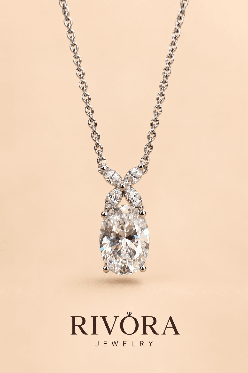 Celine Oval Moissanite Necklace