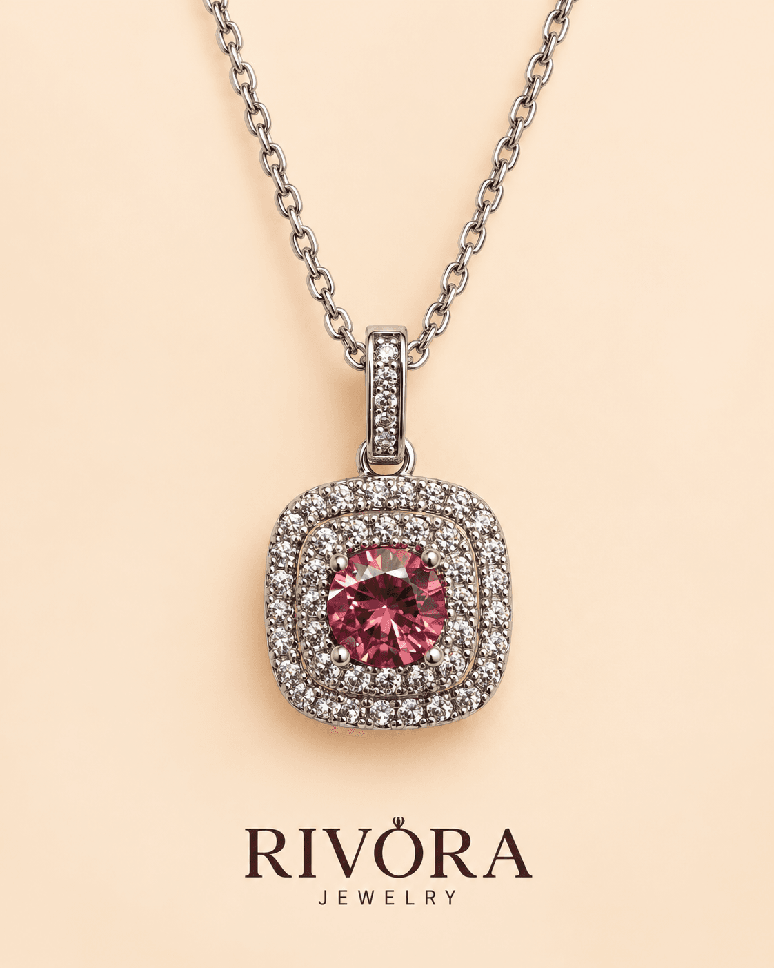 Rosalind Pink Halo Necklace