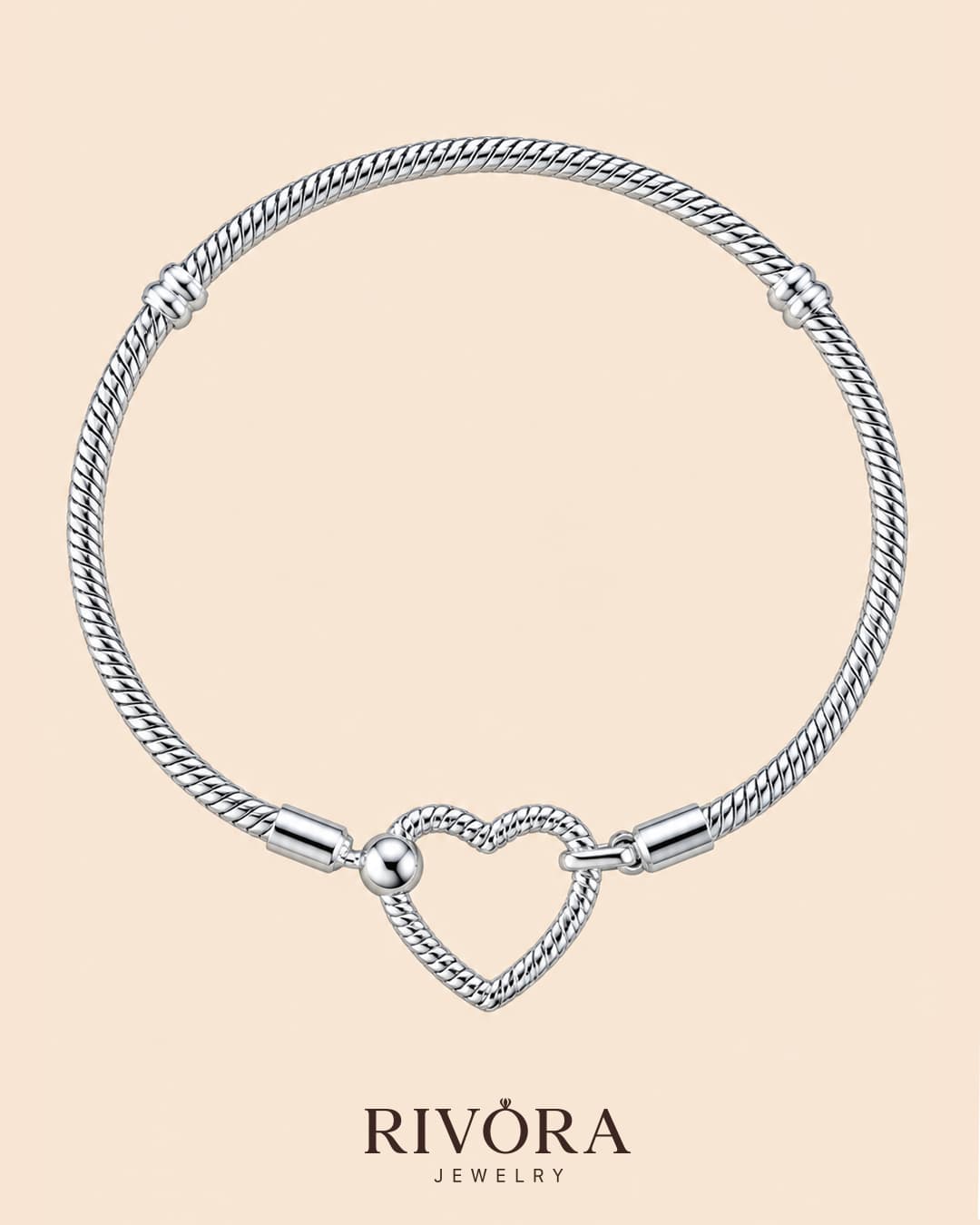 THE HEART OF RIVORA BRACELET ( SILVER )